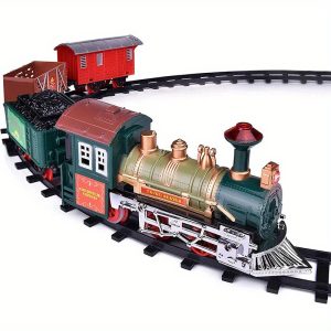 Electric Railway Train Track Set Battery Operated Toy Train Set With Light And Music, As Halloween Gift