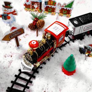 1 Set Christmas Train Toys Electric Railway Tracks Toy 3D Assemble Train Christmas Gifts Under The Tree Home Decoration