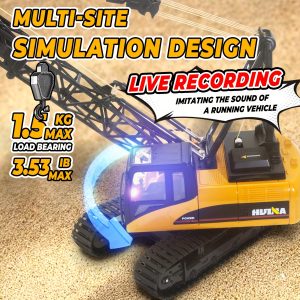 1:15 Scale 15-channel Electric Alloy RC Crane 2.4GHz RC Construction Truck Remote Control Truck With Heavy Metal Hooks With Lights And Sounds Birthday Gift Christmas Halloween Gift