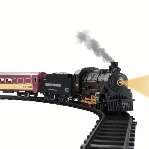 Model Train Set, Remote Control Alloy Electric Train With Realistic Train Sound, Light, Smoke