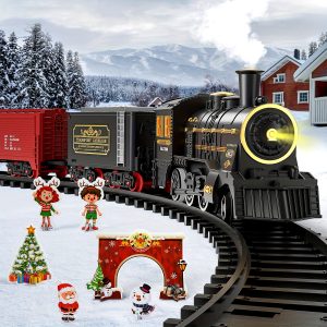 BABYHOME Delightful Electric Christmas Train Toy Set: Fun and Educational Diecast Model Railway Tracks for Kids! Christmas, Halloween, Thanksgiving Gift