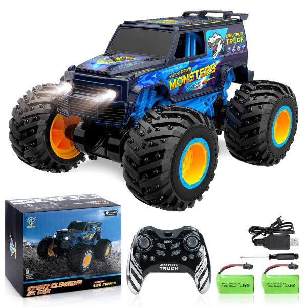 RC Cars-1:10 Scale Remote Control Car, Remote Control Truck, Toys for Boys all Terrain off-Road Rc Car, all Terrains Electric Toy, off Road Rc Car, 4WD High Speed 20 Km/h All Terrains Electric Toy Off Road RC Car, Vehicle Truck Crawler with Two Rechargeable Batteries for Boys Kids and Adults